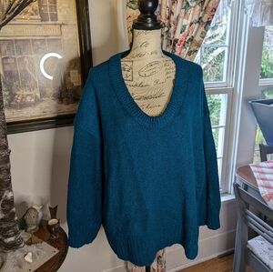 Free people sweater turquoise blue